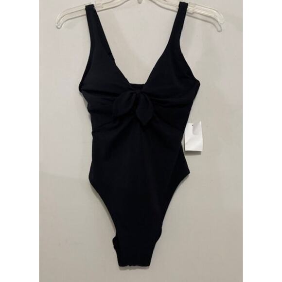 Robin Piccone Bathing Suit Ava Knit One Piece Swimsuit Black Size 4 NWT - Picture 2 of 10